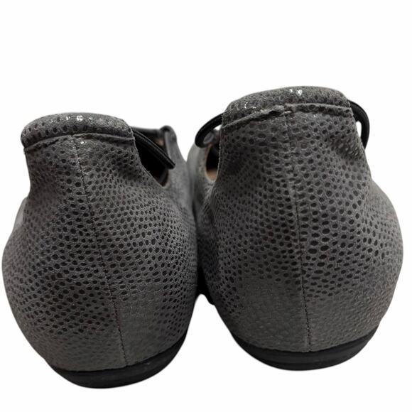 Earthies Essen Ballet Flat Shoes Womens 12 B Gray Suede Elastic Strap Feminine - Picture 9 of 14